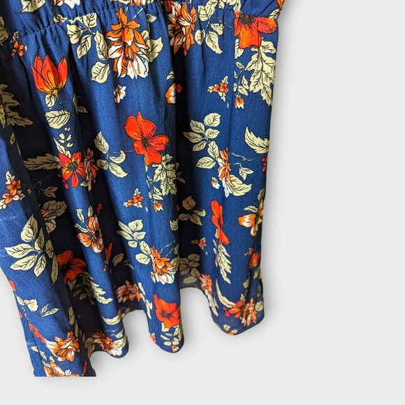 MARKET & SPRUCE Evander Stitch Fix Blue Floral Dress Size Medium NEW - Picture 4 of 9